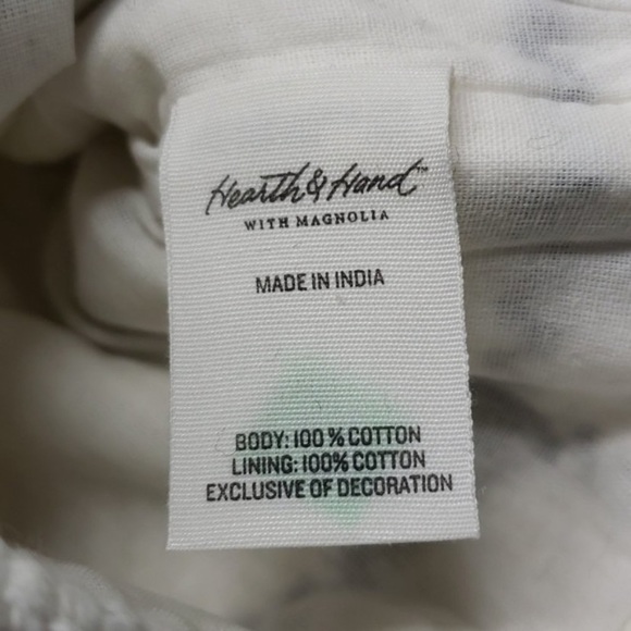 NEW ! Hearth & Hand Windowpane Woven Plaid Poms Gray/ Cream Stocking - Picture 4 of 6